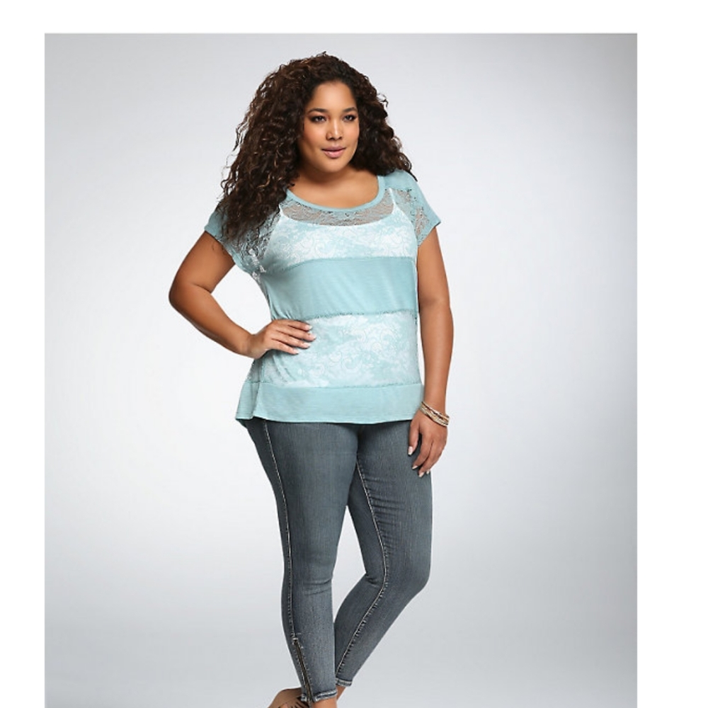❤️6 items for $30 sale!!❤️ Torrid Lace Panel Top